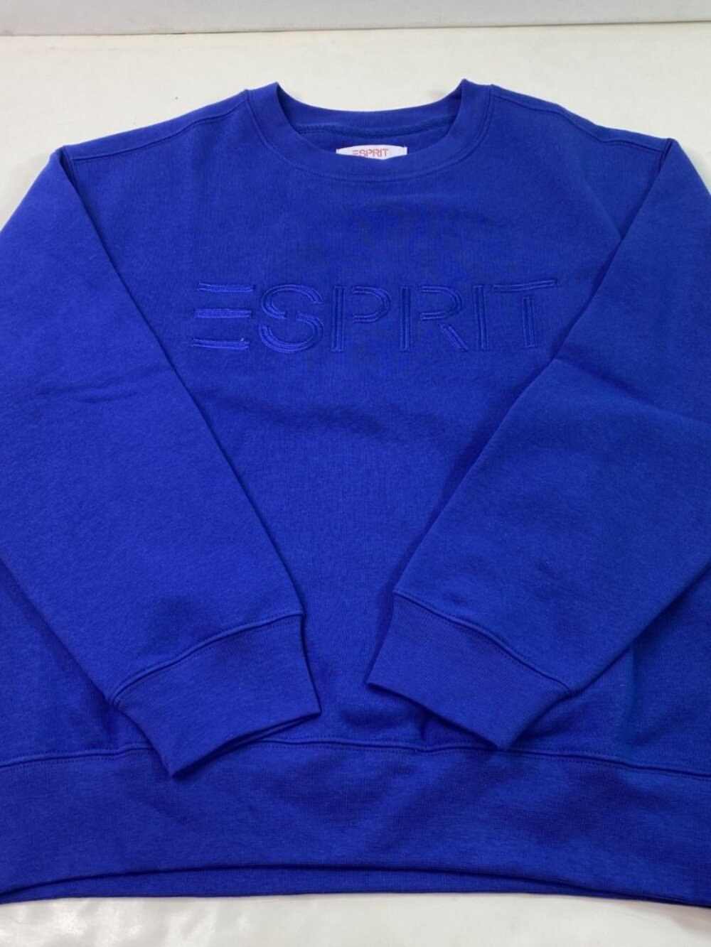 Esprit Blue Embroidered Logo Crewneck Sweatshirt XL Cotton Blend New With Tags